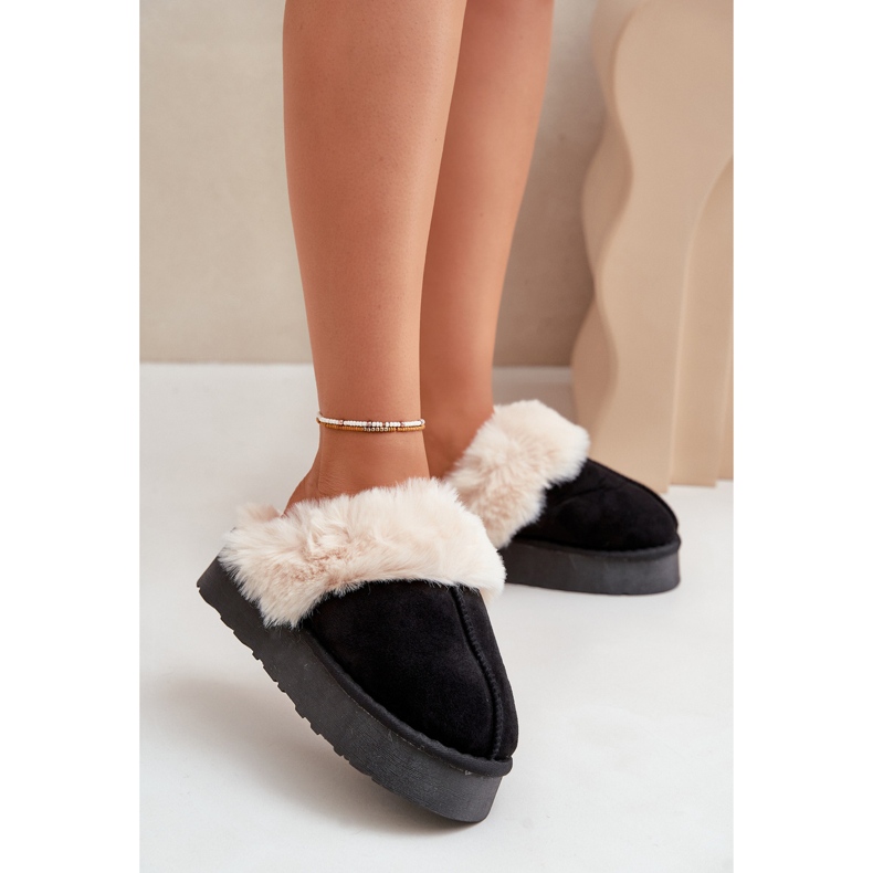 Crne Doriola ženske čizme za snijeg na debelom potplatu s krznom crno 2