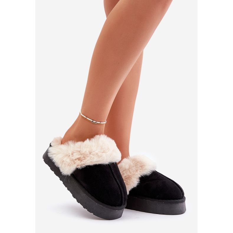 Crne Doriola ženske čizme za snijeg na debelom potplatu s krznom crno 1