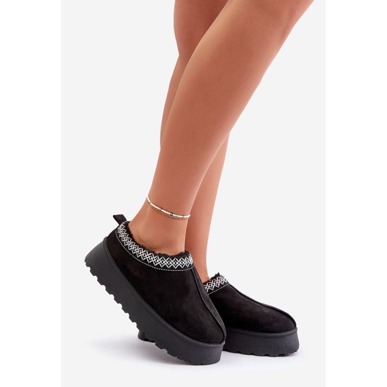 Crne Tamilda čizme za snijeg s platformom i vezom crno 1