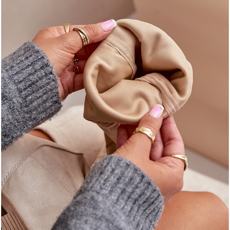 Erynn Čizme preko koljena s ravnom petom od eko antilop kože, Linnithia bež boje 2