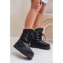 Čizme za snijeg s platformom i patentnim zatvaračem Big Star OO274884 crne crna 2