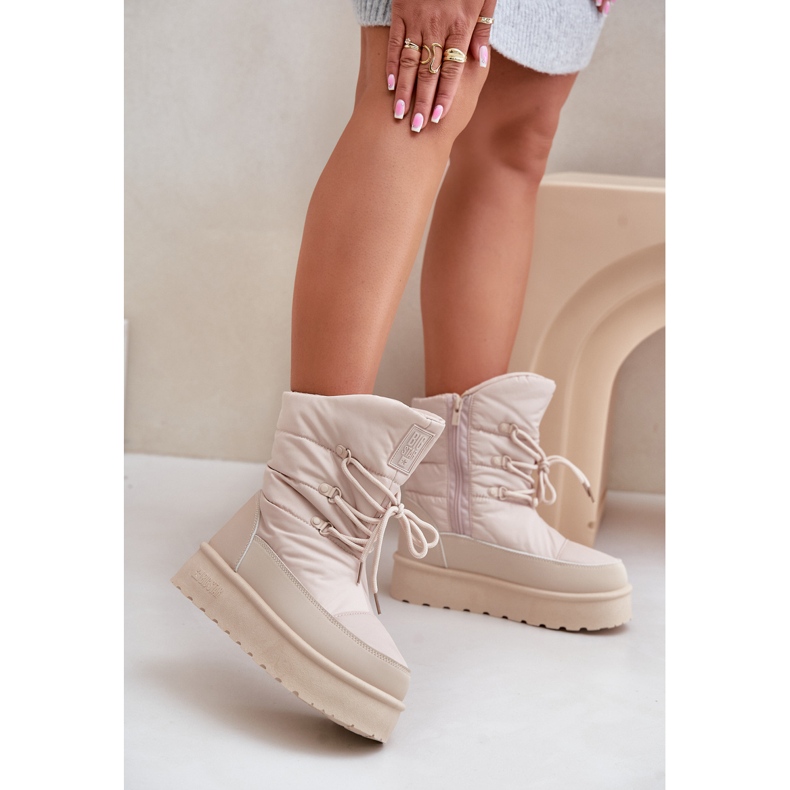 Čizme za snijeg s platformom i patentnim zatvaračem Big Star OO274885 Bež 2