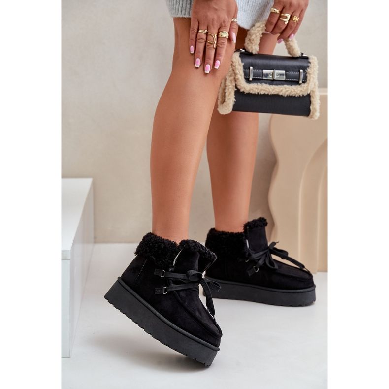 Ženske čizme za snijeg s platformom i krznom, Branek crne Ciabellae crna 2