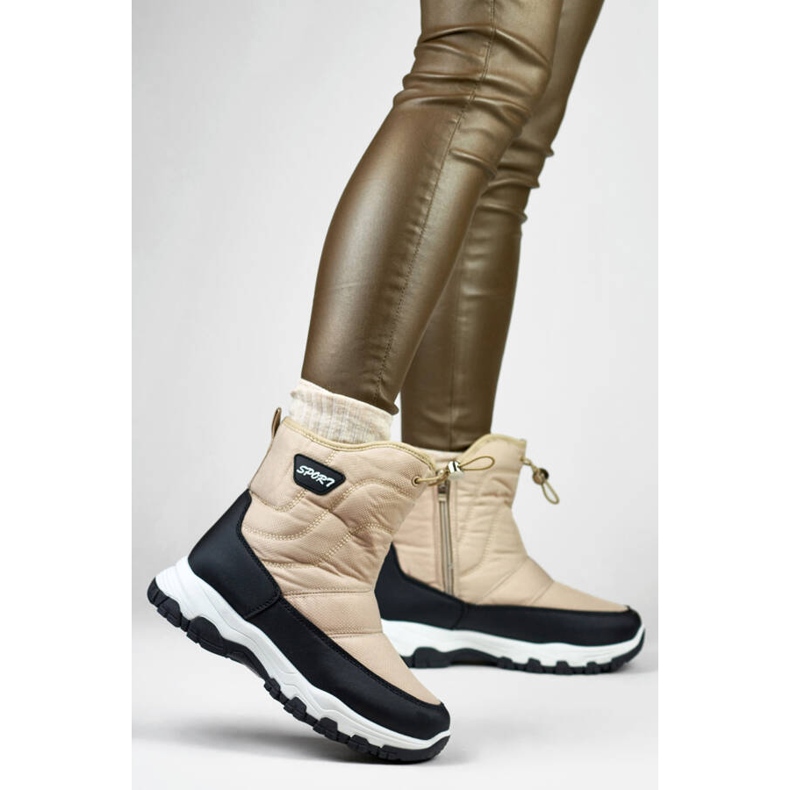 Ženske čizme za snijeg s manžetom, bež 9159-4BE 2