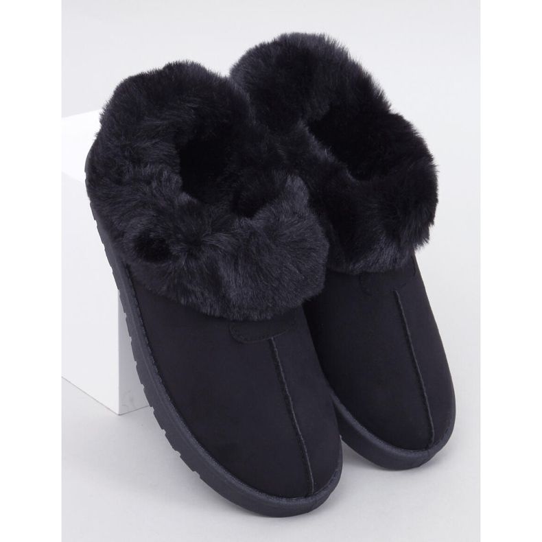 Kratke emus hlače obrubljene Fraley Black krznom crno 1