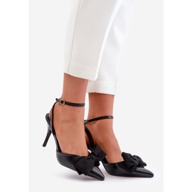 Visoke pete od eko kože s mašnom, crne Volamia crna 1