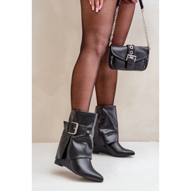 Crne Vortinia gležnjače s gornjim dijelom i kopčom crna 2