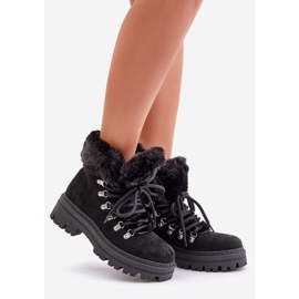 Ženske krznene hlače na vezanje, crne boje Vaminia crna 1