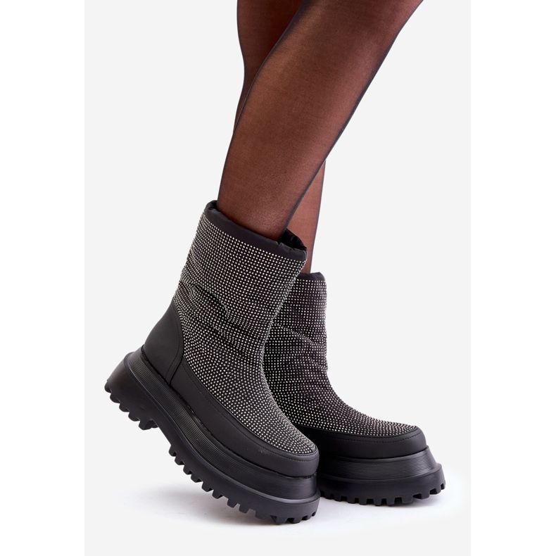 Crne Avivine čizme za snijeg s platformom i ravnom petom crna 1