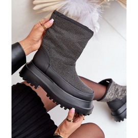 Crne Avivine čizme za snijeg s platformom i ravnom petom crno 2