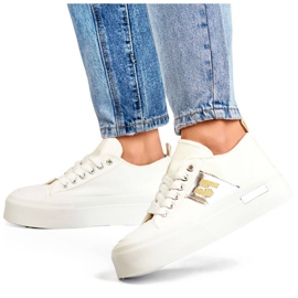 Niske tenisice s debelim potplatom bijele boje LY100W bijela 1