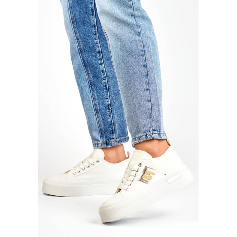 Niske tenisice s debelim potplatom bijele boje LY100W bijela 2