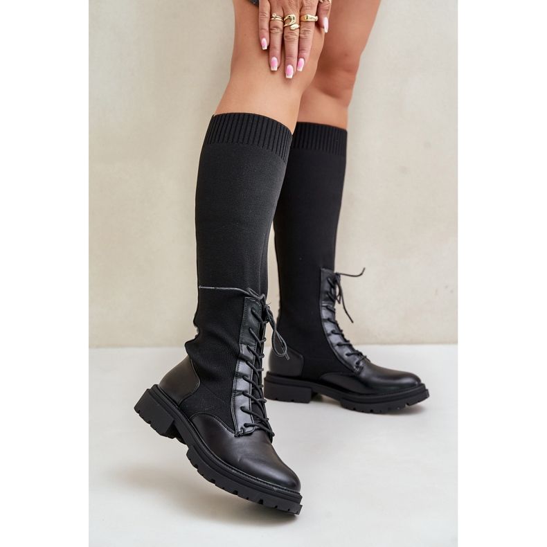 Crne Iranel natikače s gornjim dijelom čarapa crna 2