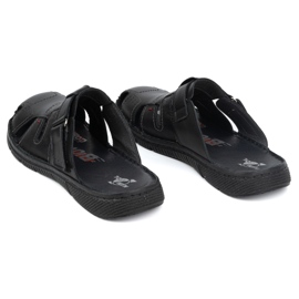 Muške kožne papuče KAMPOL Polskie stogie 221KAM crne crna 3