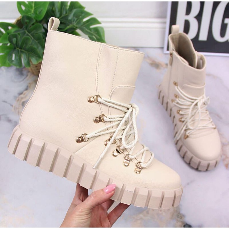 Izolirane čizme s platformom Potocki W WOL108B bež 1