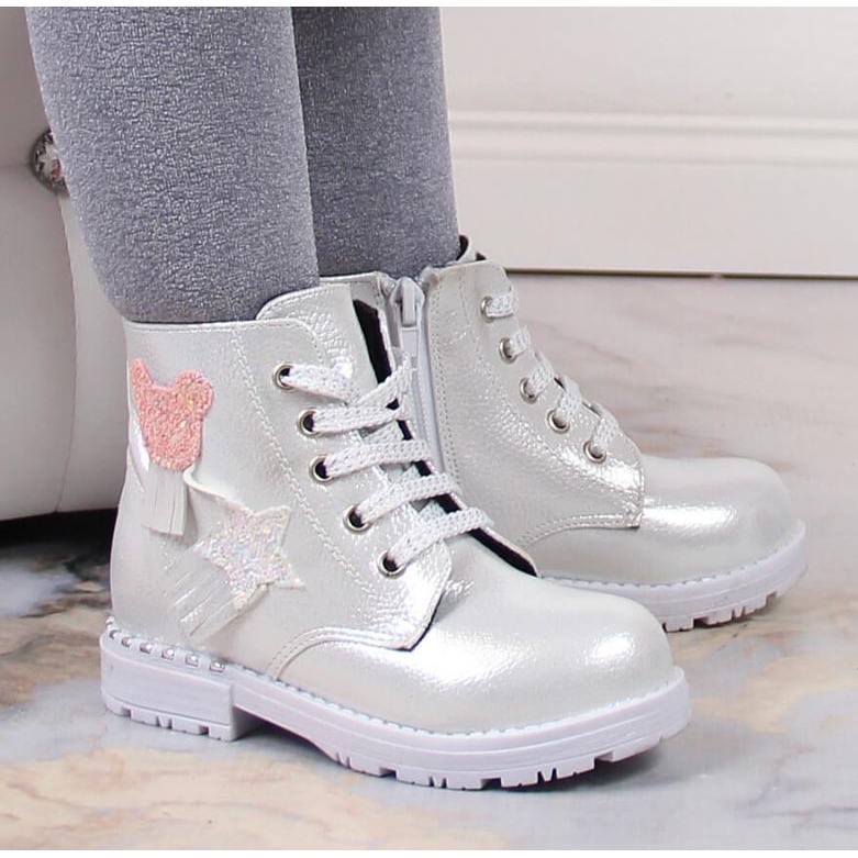 Svjetlucave izolirane čizme Potocki Jr WOL121C srebro 1