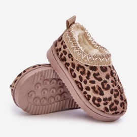 Dječje čizme za snijeg s leopard uzorkom na platformi, tople s krznom, smeđe Vilabria bež 2