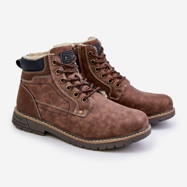 Muške izolirane traperice od eko kože, smeđa Venredia 1