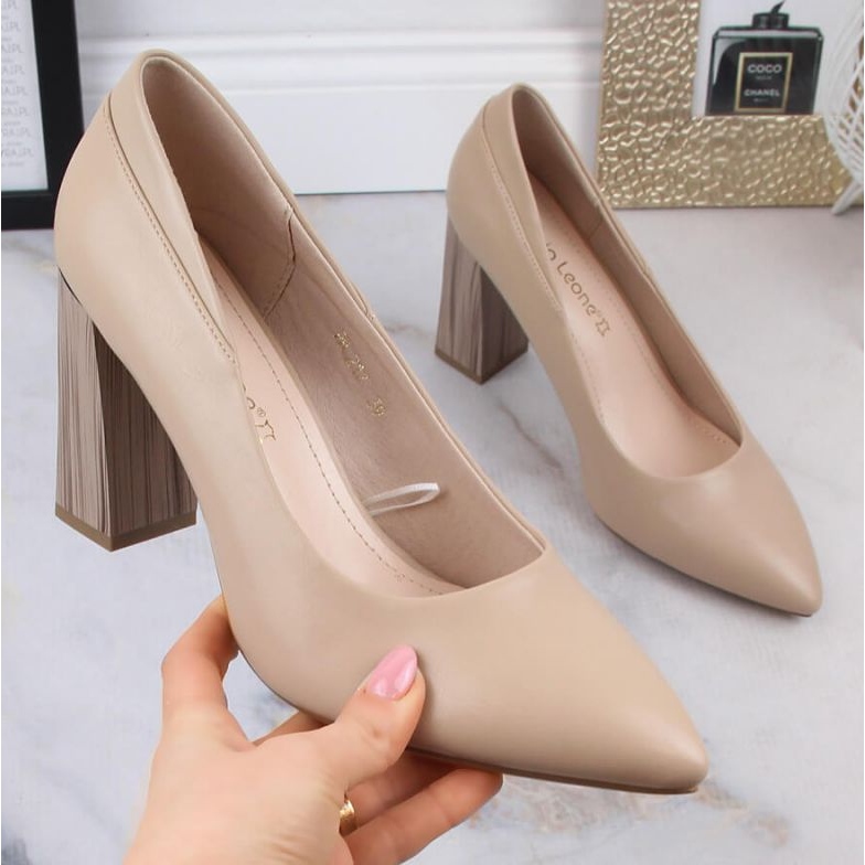 Sergio Leone W SK404A bež salonke na visoku petu 2