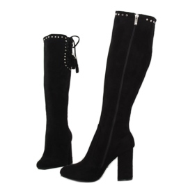 Crne klasične visoke potpetice crna 2