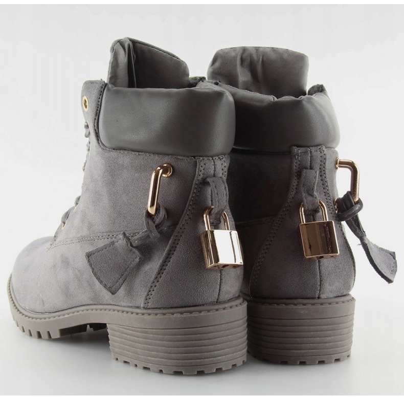 Ženske sive drvene čizme AT-0623-L Siva 2