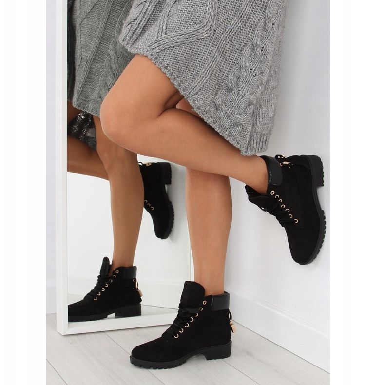 Crne ženske drvene čizme AT-0623-L Crne crna 1