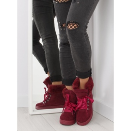 Ženske čizme za snijeg bordo 16-570 vinsko crvene crna 1