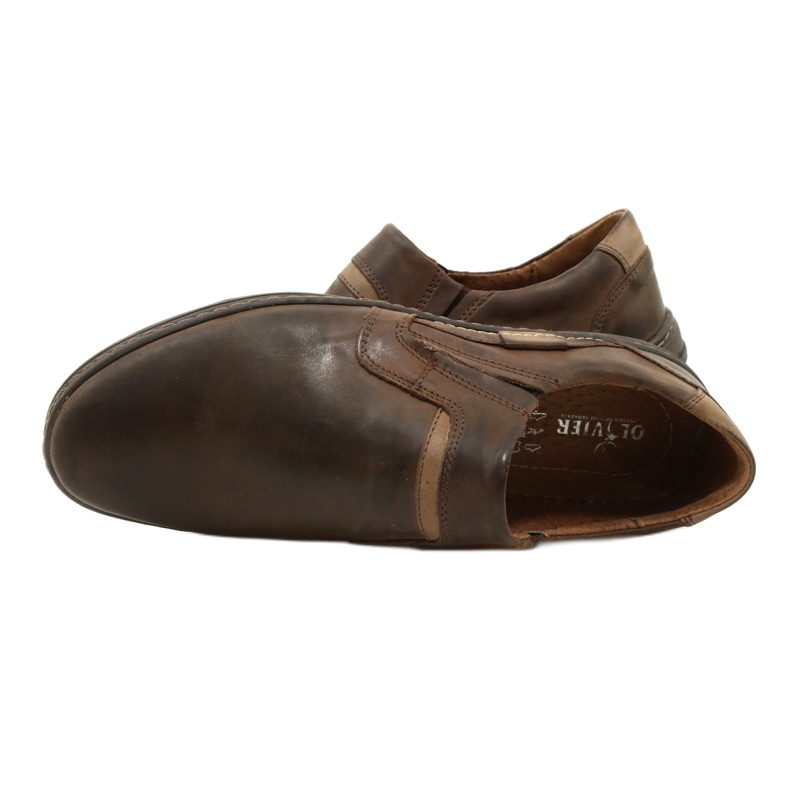 Olivier Muške mokasine od 520MP kože tamno smeđe boje smeđa 9