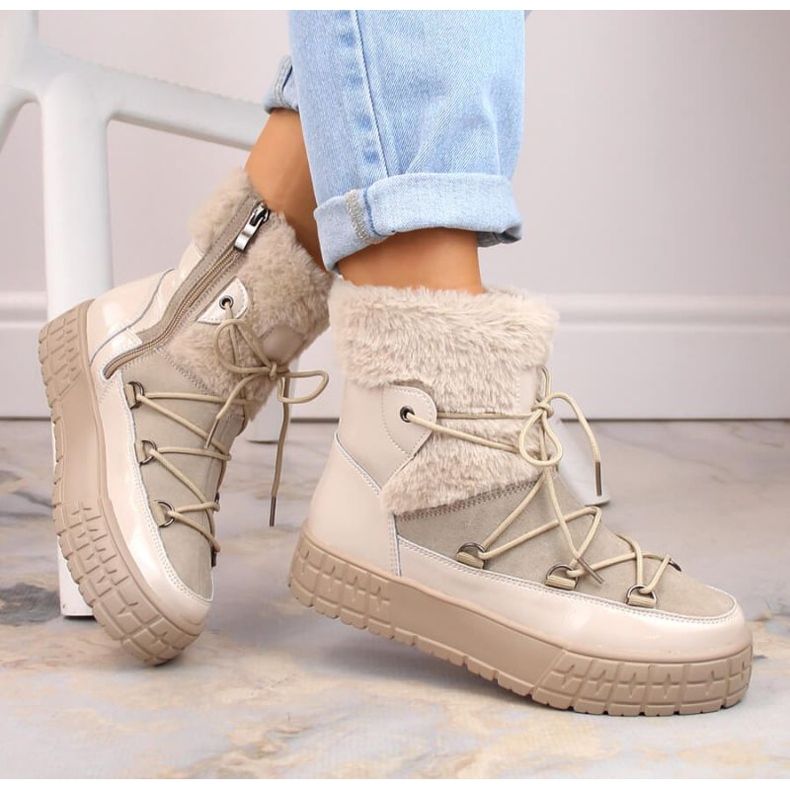 Filippo W PAW475B izolirane kožne čizme s platformom, bež 2