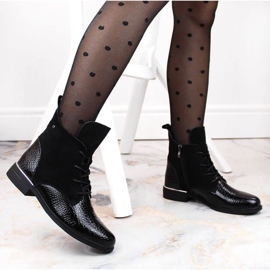 Filippo W PAW476 crne lakirane izolirane čizme crno 2