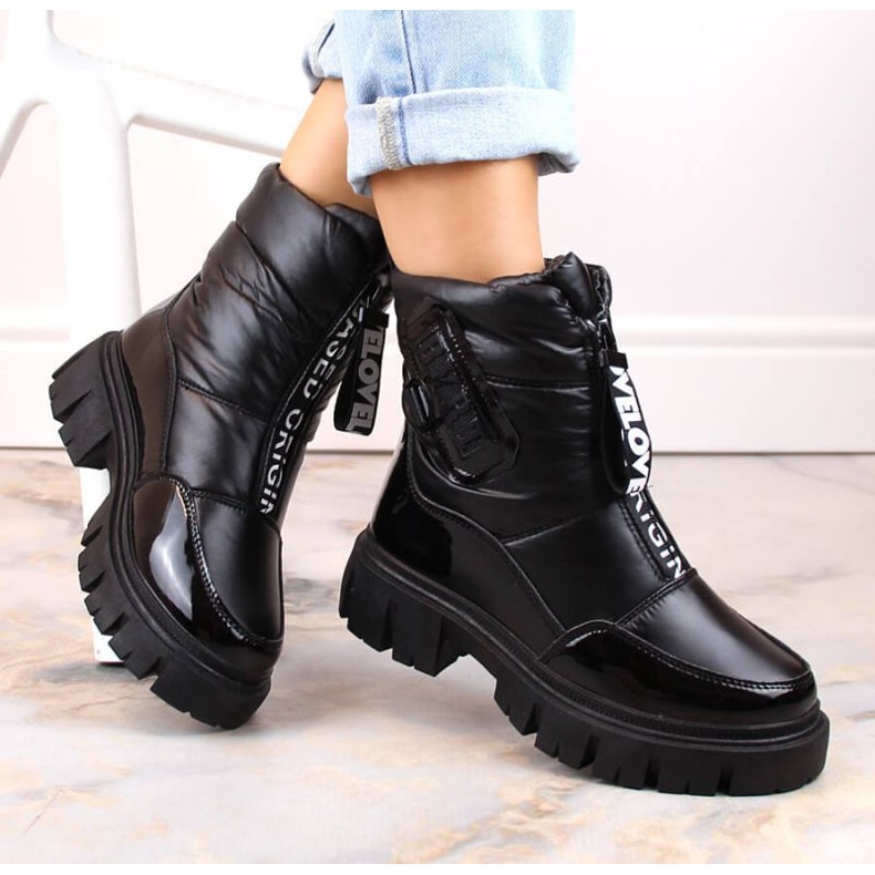 Filippo W PAW498A crne izolirane čizme za snijeg s patentnim zatvaračem crna 2