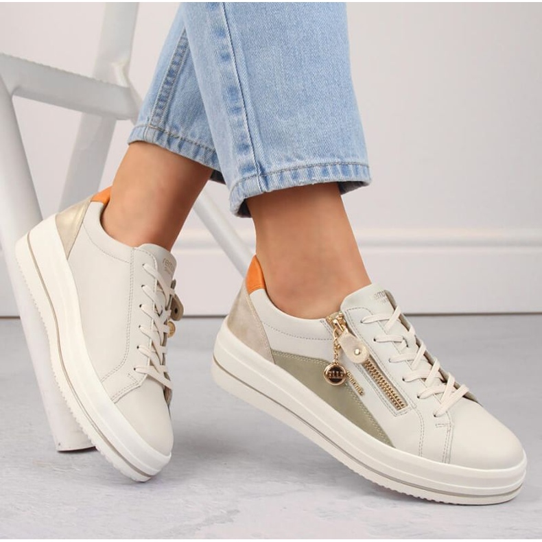 Rieker Udobne kožne cipele Remonte W RKR676, bež 1