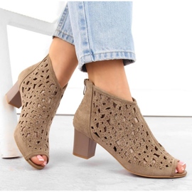 Čizme od brušene kože Jezzi W JEZ428 svijetlosmeđe 2