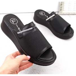 Filippo W PAW538A crne kožne mule na wedge crno 1