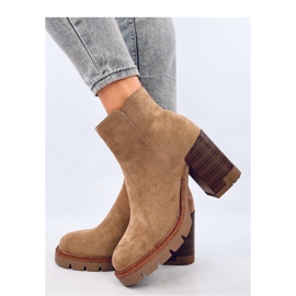 Gležnjače na visoku petu sa štitnikom bež 1