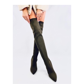 Elastične zelene mušketire s visokom petom zelena 2