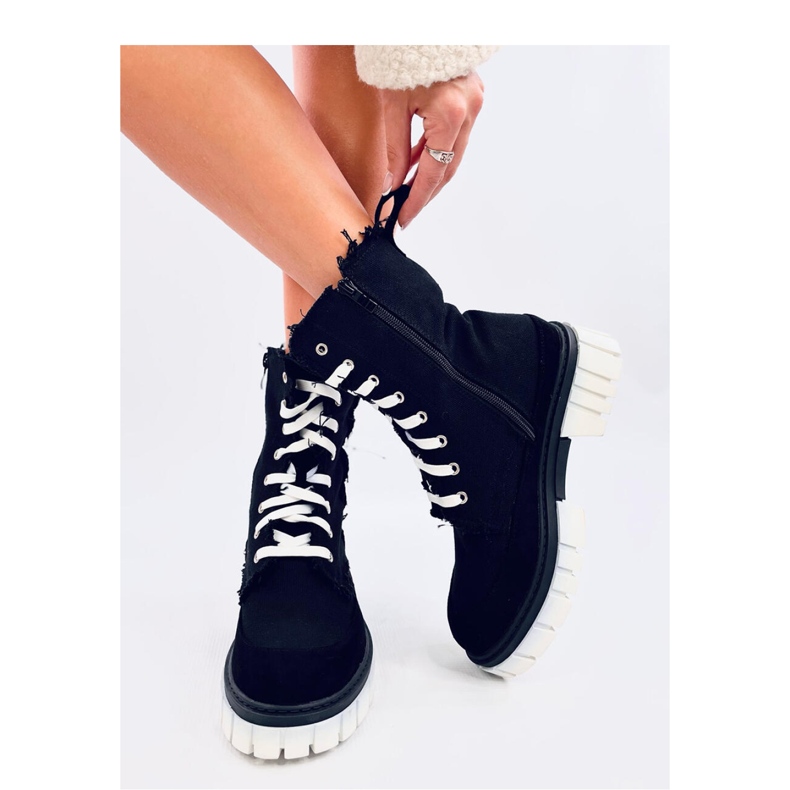 Platnene gležnjače s crnim štitnikom crna 1