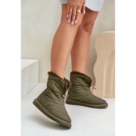 Čizme za snijeg Model 6433 Tamno zelene zelena 1