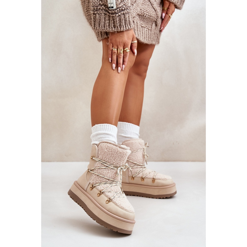 Čizme za snijeg Model 24889 Svijetlo bež 1