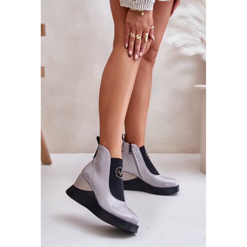 Vinceza 66703 Lakirane sive čizme siva 1