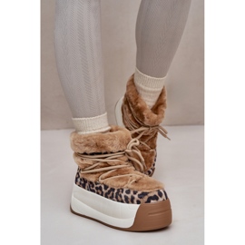 Big Star OO274A208 Smeđe/leopard čizme za snijeg smeđa 1