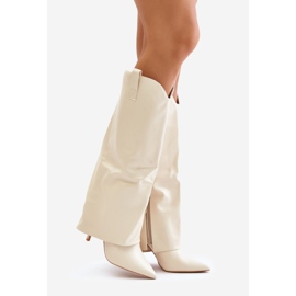 Model 35858 Svijetlo bež čizme 1