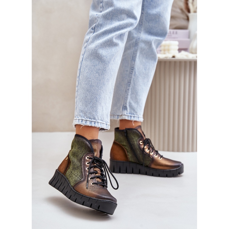 Maciejka 06702-09 Zeleno/zlatne gležnjače zelena 1