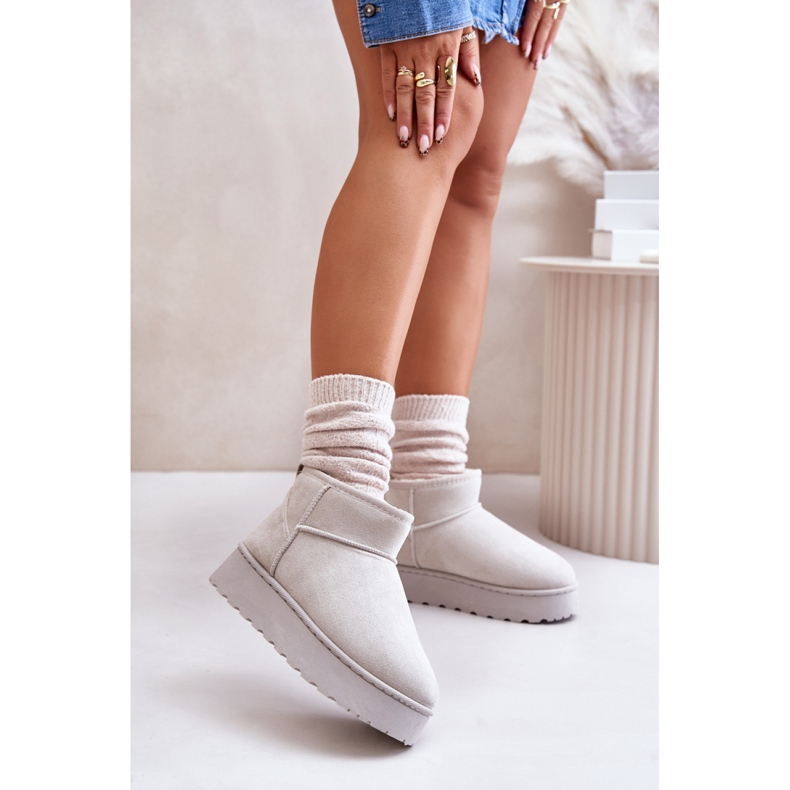 Čizme za snijeg Model 20216-4E svijetlo sive siva 1