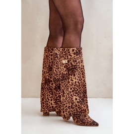 Model 9501A smeđe leopard čizme smeđa 1