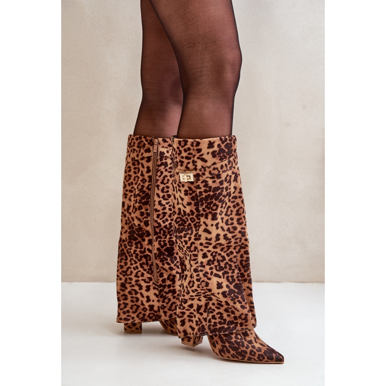 Model 9501A smeđe leopard čizme smeđa 1