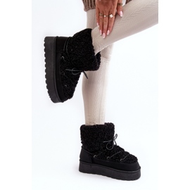 Čizme za snijeg Model 20223-4A crne crno 1