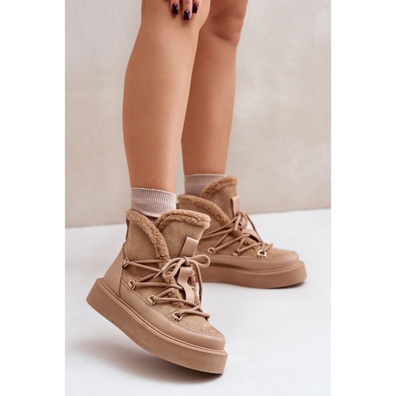 Čizme za snijeg Model 24882 Tamno bež 1