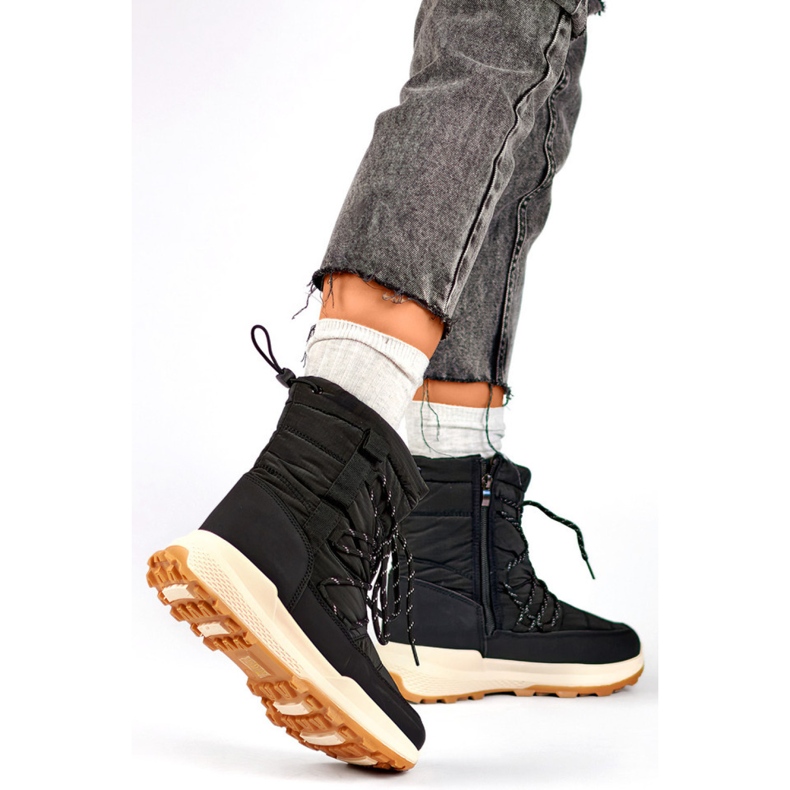 Čizme za snijeg Model 24-16321B crne crno 2