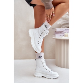 Kožne ženske tenisice izolirane na ogromnoj platformi Big Star OO274A598 White bijela 2